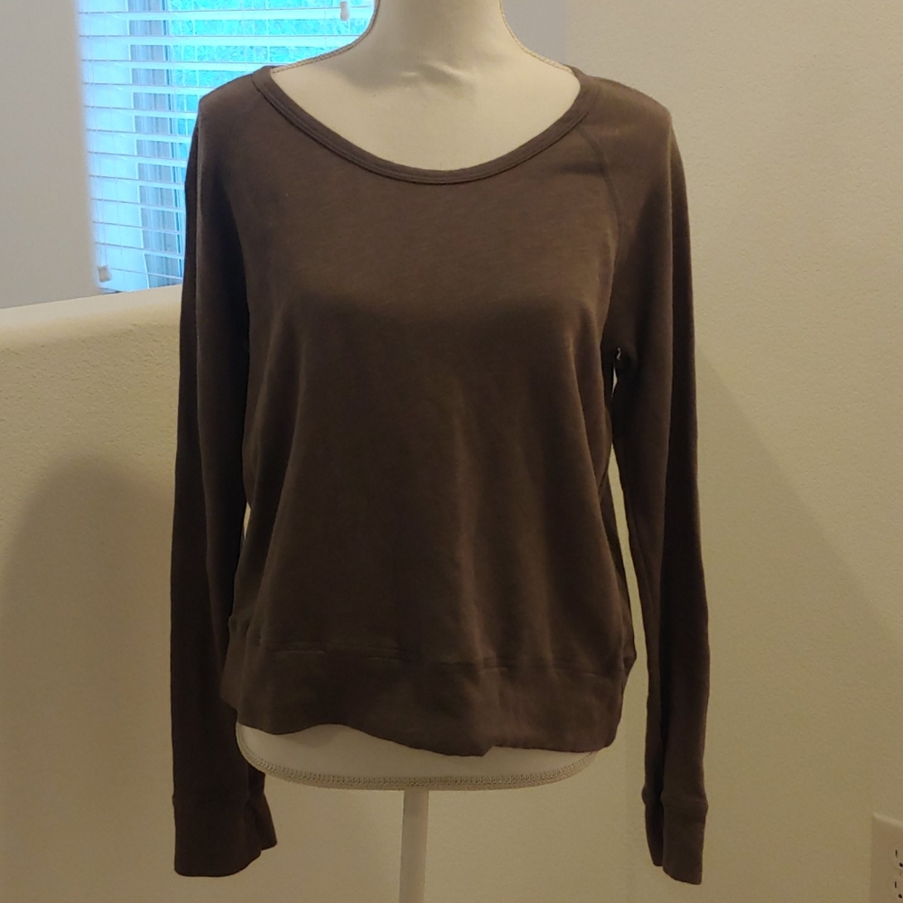 James perse brown long sleeve top